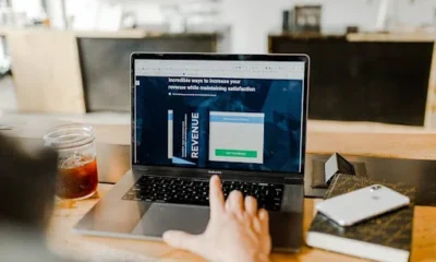 A person utilizing a laptop that showcases the revenue of their business.